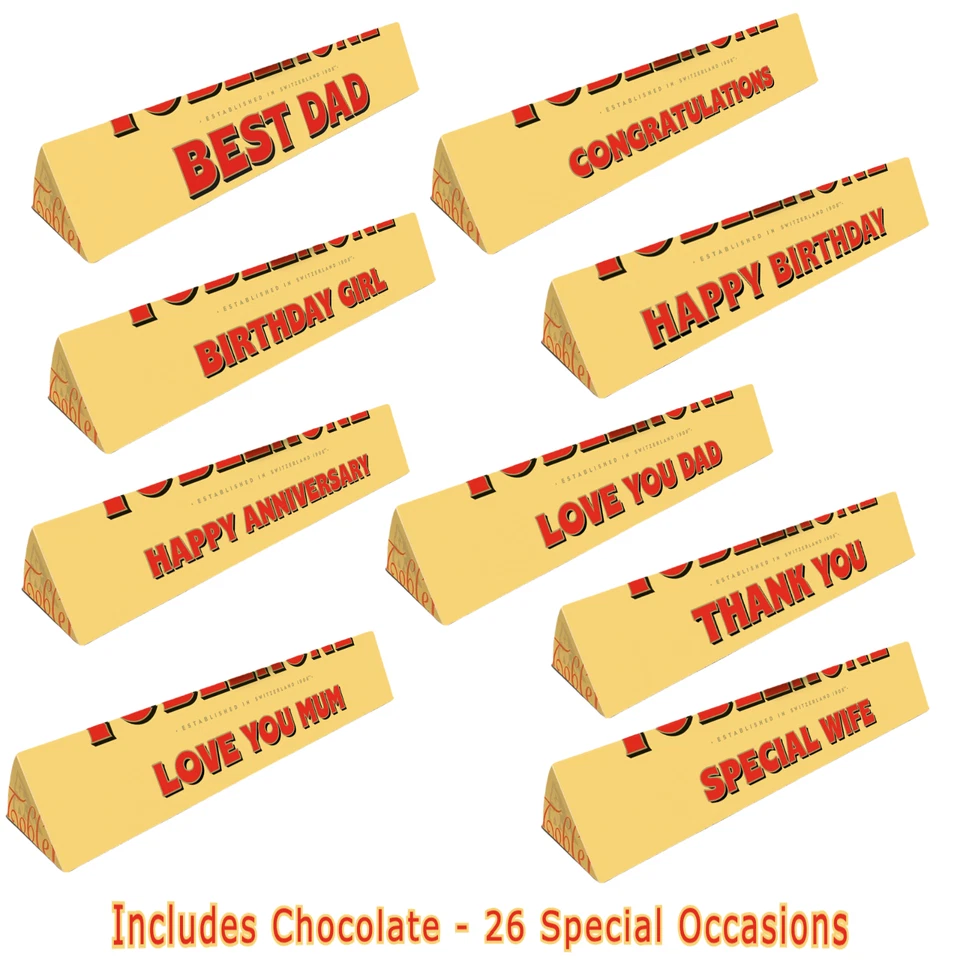 Toblerone Chocolate Bar Gift Messages Mum Dad Wife Grandma Congratulations 100g