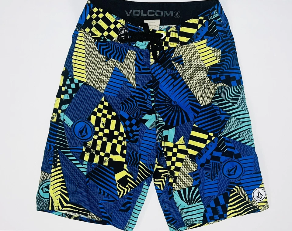 Pantalones cortos híbridos geométricos azul verdoso Hurley para niños talla 8/24 Foto 1 de 2