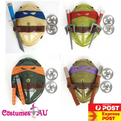 Kids Boys Teenage Mutant Ninja Turtles Party Costume Turtle Back Shell Mask Toys - image 1 of 3