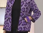 Bob Mackie Women?S Size Medium Mosaic Print Moleskin Jacket Purple Multi