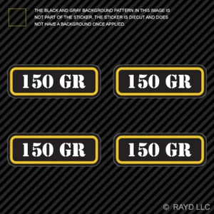 (4x) 150 GR Ammo Can Sticker Set Decal Self Adhesive molon bullet type 2 grain - Picture 1 of 1