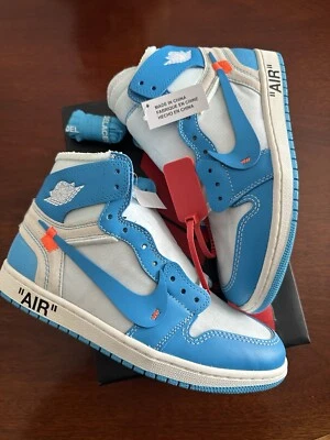 Talla 8 - Jordan 1 Retro OG x Off-White Alto UNC Azul TOTALMENTE NUEVO Foto 1 de 4
