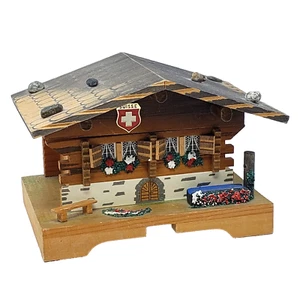 Vtg 80s Reuge Music Box Swiss Chalet Plays Holiday In Switzerland Works Plz Read - Picture 1 of 13