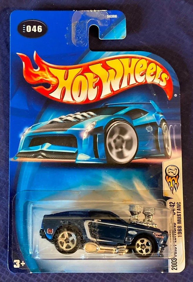 LB120 Hot Wheels 2003 First Edition Series 1968 Ford Mustang 34/42 Blue - Image 1 of 1