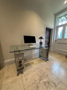 Apple G5 Table bespoke desk/office unique. Toughened Glass, Fitted Castors. - Picture 1 of 9