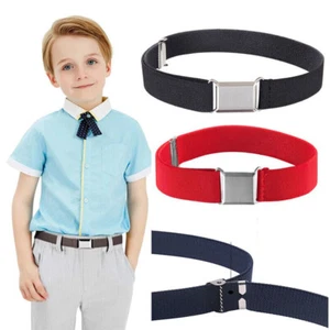 Kids Children Adjustable Belt Stretch Elastic Canvas Waistband Easy Buckle Belt☋ - Picture 1 of 23