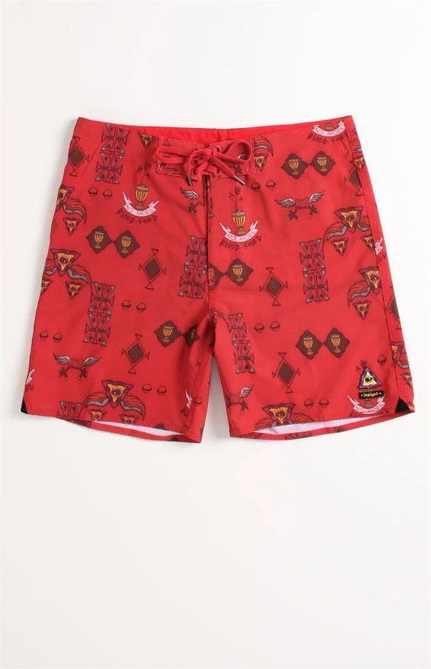 Boardshorts tribales rojos Insight Snake Brain para hombre nuevos con etiquetas Foto 1 de 1