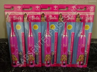 5 Brush Buddies Niños Niños Cepillo de Dientes Eléctrico Sónico Cerdas Suaves Barbie Foto 1 de 4