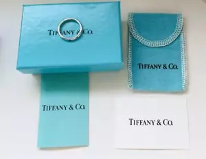 Tiffany & Co. Stacking Band Ring Silver SV925 Ruby Size JPN10 US5.5 w/Box Case - Picture 1 of 5