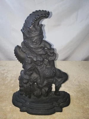 Antiguo/Vintage Hierro Fundido Edad Media Renacimiento Corte Bufón Tope de Puerta Foto 1 de 4