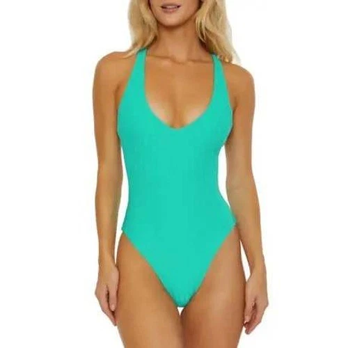 Traje de baño Isabella Rose Lagoon verde azulado de una pieza S nuevo con etiquetas traje de baño de resort recortado trasero Foto 1 de 4