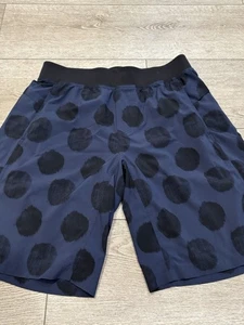 Lululemon Mens Pace Breaker Shorts 10” Linerless Dot All Over Pattern Large Blue - Picture 1 of 7