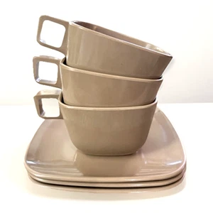 Juego de 9 tazas cuadradas de melamina vintage Brookpark sin marca camping - Imagen 1 de 11