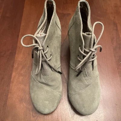 Botas de cuña Toms Chukka marrón tostado con cordones gamuza cuero W8 botines del desierto Foto 1 de 4