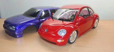 Tamiya Rc 1/10  Vintage  VW Beetle und  VW Golf VR6   FF01 Rarität  1x gefahren - Bild 1 von 4