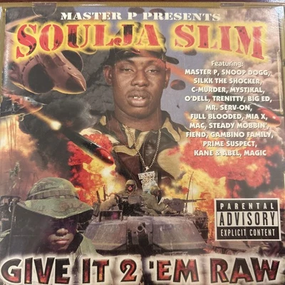 Master P Presents SOULJA SLIM - Give it 2'em Raw CD 1998 VG+/VG+ Gansta хип-хоп - Изображение 1 из 4
