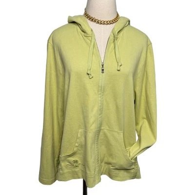 Tommy Bahama 100% cotton Cozy Island Zip Front Hoodie Sweatshirt green size XL - Image 1 of 4