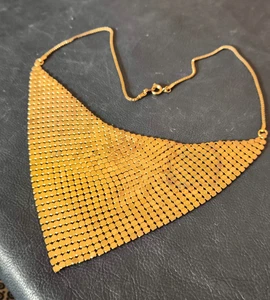 collana girocollo dorata vintage americana anni 70 a bavaglio - Picture 1 of 5