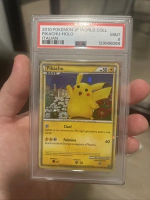 2010 Pikachu Holo World Collection Promo Pokemon Italian PSA 9 MINT - Image 1 of 2