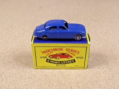 OLD VINTAGE LESNEY MATCHBOX # 65 JAGUAR 3.4 LITRE SALOON ORIGINAL BOX - Image 1 of 4