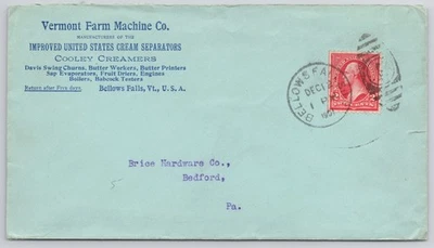 US Vermont Farm Machine Co. Bellows Falls VT Advertising Cover 1901 - Image 1 of 2