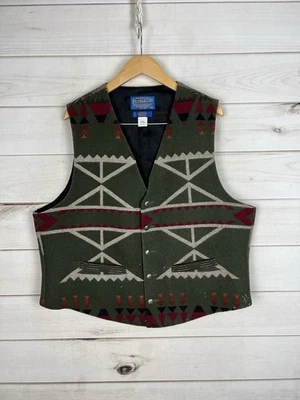 Pendleton Vest Mens 48 Wool Western Aztec Southwest Made USA Pockets - Image 1 of 4