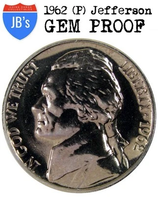 1962 (P) Jefferson Nickel GEM PROOF  *JB's Coins* - Image 1 of 4
