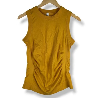 Camiseta sin mangas Athleta Foresthill Ascent para mujer talla mediana amarilla mezcla de lana camiseta activa Foto 1 de 4