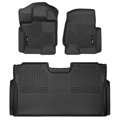 Juego completo de alfombrillas Husky Liners negras contorno X-act para Ford F-150 Crew 53498 Foto 1 de 4