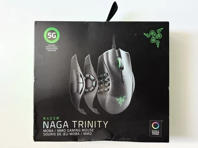 Razer Naga Trinity USB MMO/MOBA Gaming Mouse Black Changeable Side Button SEALED - Image 1 of 4