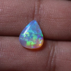 2,1 quilates 11,8 x 9,8 mm natural AAA azul verde fuego ópalo etíope pera cabujón - Imagen 1 de 9