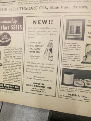 торговый журнал премиум объявление 1935 ИМПЕРСКИЙ НОЖ Попай Тарзан Дик Трейси Том смесь 2 - Изображение 1 из 2