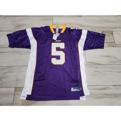 锐步 NFL 明尼苏达维京人队 Donovan McNabb #5 足球球衣尺寸 2XL — 第 1/3 张图片