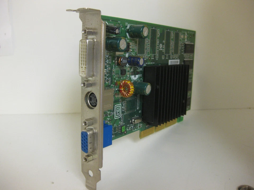 09Y779 Nvidia 128MB AGP video card with VGA,  S-VIDIO  DVI-I  Outputs  Full Size - Image 1 of 4