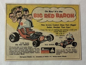 1968 Monogram model hot rod ad ~ BIG RED BARON - Picture 1 of 1