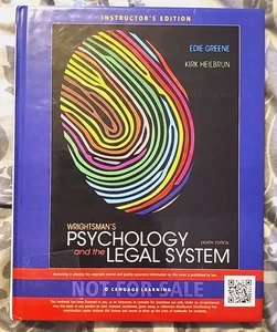 Wrightsmans Psychology And The Legal System College Textbook Inst. 8th Edition - Picture 1 of 2