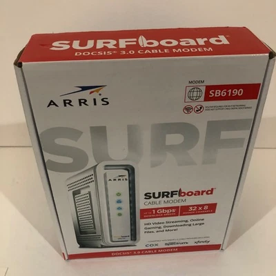 ARRIS Surfboard SB6190-RB DOCSIS 3.0 电缆调制解调器,白色  — 第 1/4 张图片
