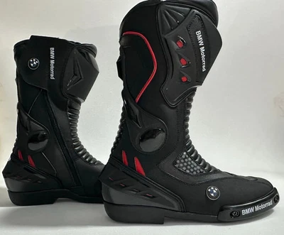 NEW 2025 BMW Motorcycle Mens Leather Long Shoes Racing Motorbike Leather Boots - Image 1 of 2