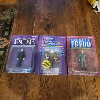 3 figuras vintage de William Shakespeare Freud EDGAR ALLAN POE de 5,25" Foto 1 de 4
