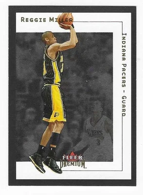 Tarjeta de baloncesto Fleer Premium Reggie Miller Indiana Pacers 2001-02 #63 Salón de la fama Foto 1 de 2