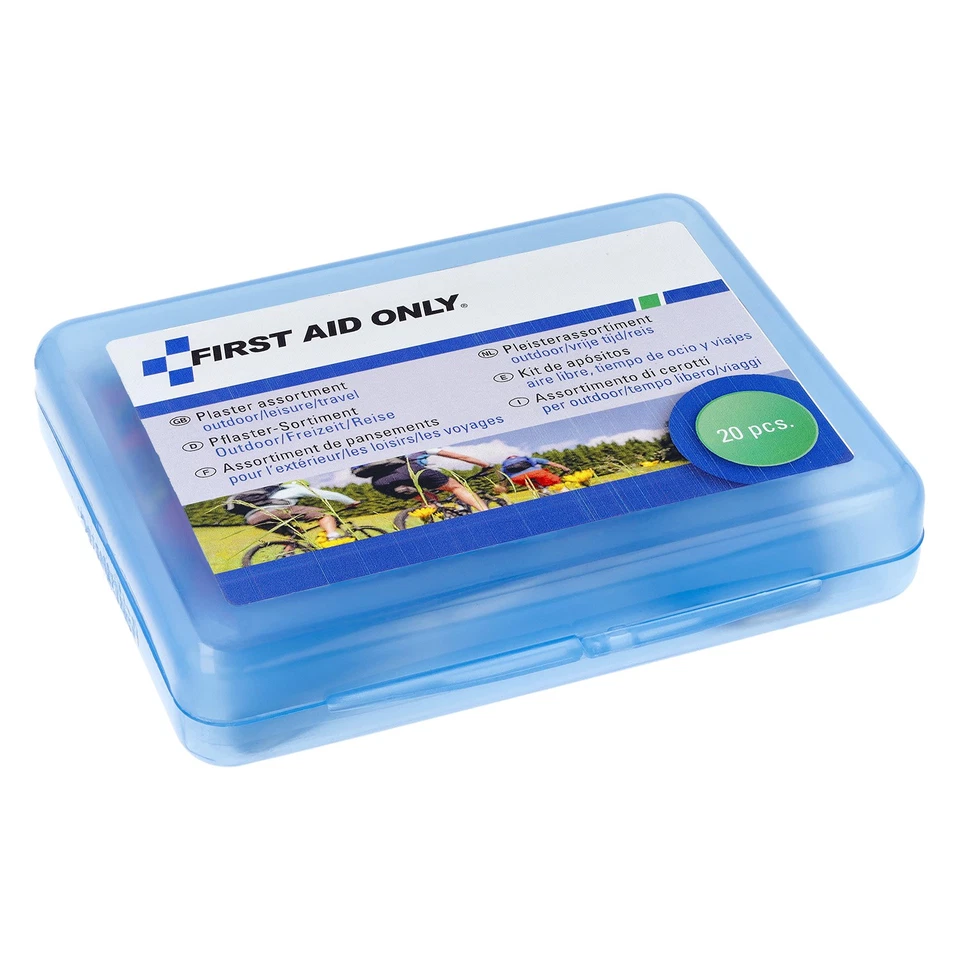 FIRST AID ONLY Pflasterbox Outdoor/Freizeit/Reise (20 Stück) - Pflaster Set verschiedene Größen