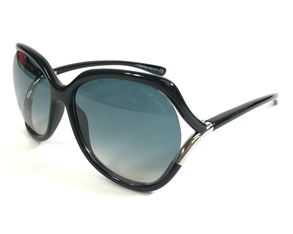 Tom Ford Sunglasses Anouk-02 TF578 01B Black Butterfly with Gradient Blue Lenses - Image 1 of 4