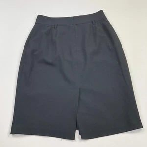 WHBM White House Black Market 6 (Fits 27W) Zip Flat Non Lined Midi Skirt Black - Picture 1 of 7