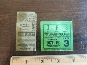 1947 Chicago Bears vs Detroit Tigers Football Ticket Wrigley Field + Cubs Ticket - Picture 1 of 2