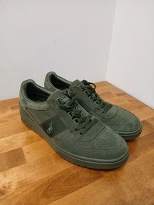 POLO RALPH LAUREN Hombres Talla 9 Entrenador Zapatos Tenis Gamuza Oxford Verde Bosque - Imagen 1 de 10