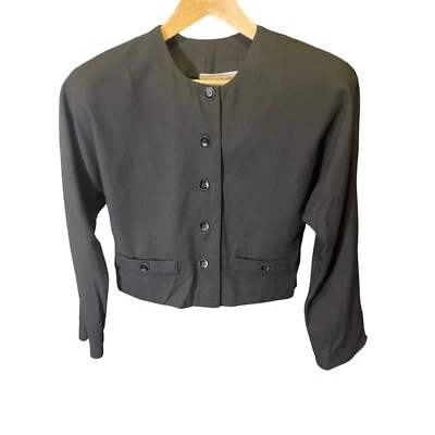 Chaqueta corta Norton McCaughton negra manga larga sin cuello talla 8 Foto 1 de 4