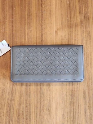 $1000 NUEVA Cartera de Cuero Bottega Veneta Intrecciato Marrón Gris con Cadena  Foto 1 de 4
