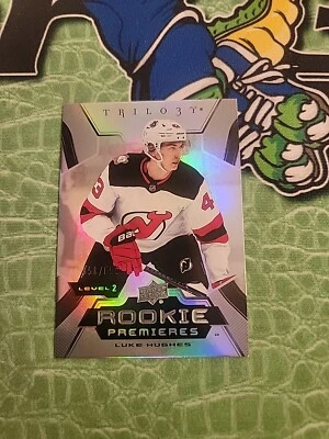 2023-24 Upper Deck Trilogy Luke Hughes Rookie Premieres Level 2 /699 - Image 1 of 4