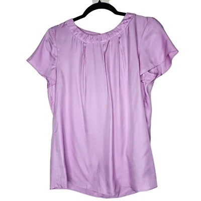 Блузка Boden размер 8 США фиолетовая лаванда Carey короткий рукав шелковая смесь топ офис - Изображение 1 из 4