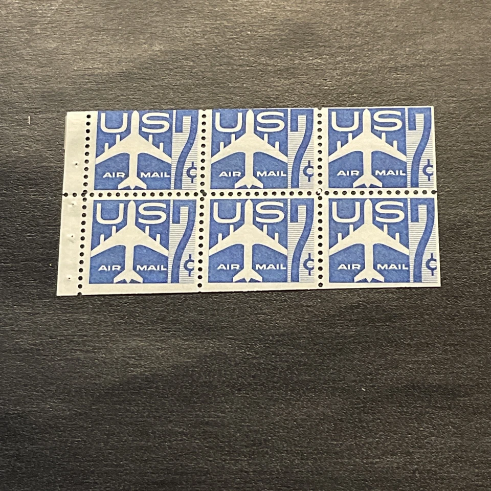 US Stamps Scott #C51a BKLT Pane 7 Cents MNH - Image 1 of 2